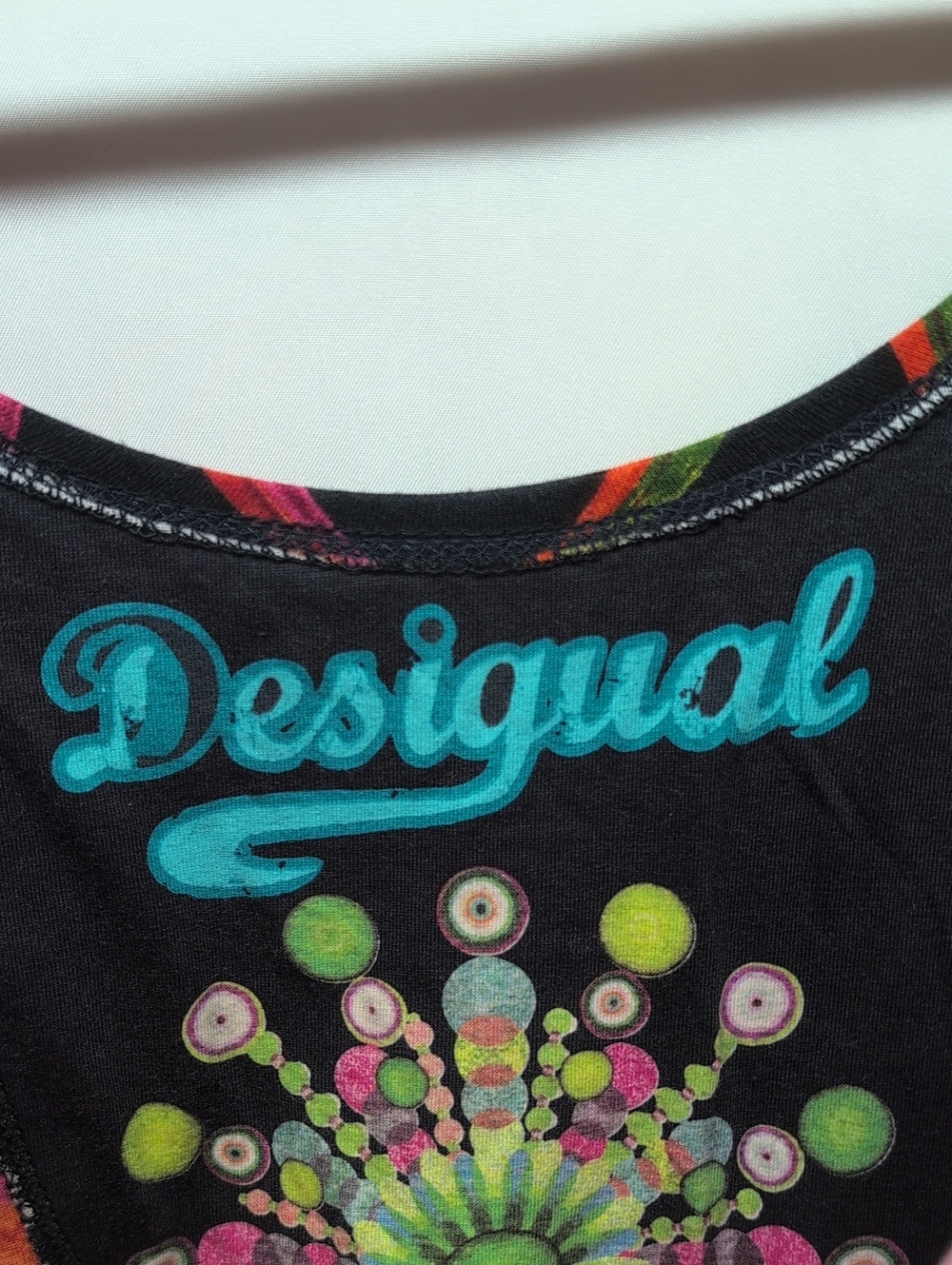 Desigual Black Multicolor Sunburst Fit-and-Flare Mini Dress - Picture 2 of 7